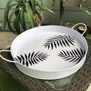 White Tray Palm Tree Room Home Decor